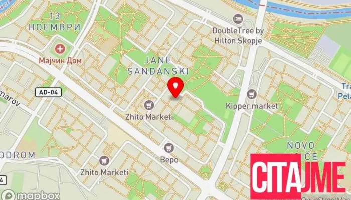 мапа на Скоптинг Дентал Стоматолог во Скопје