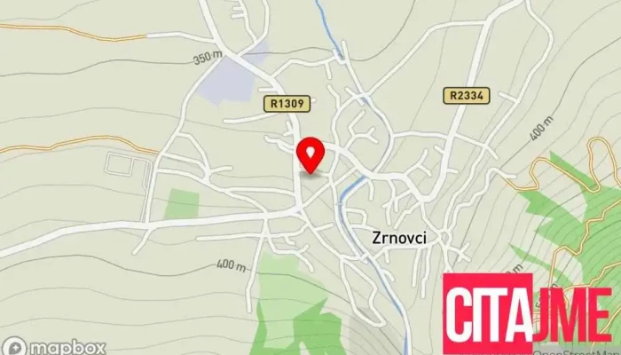мапа на Собрание на Општина Зрновци Канцеларија на општинската администрација во Зрновци