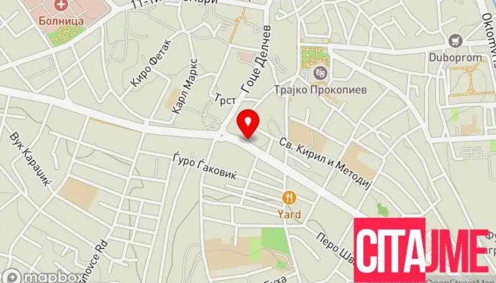 мапа на Specijalisticka laboratorija Poliklinika Karpos Лекар во Куманово