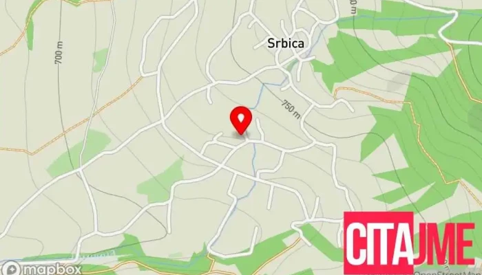 мапа на Србица  во Србица
