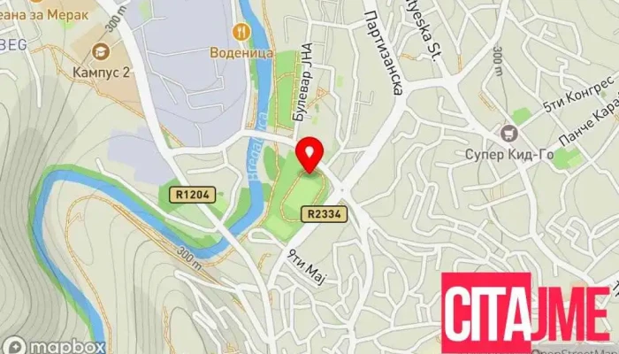 мапа на Стадион „Штип“ Стадион во Штип