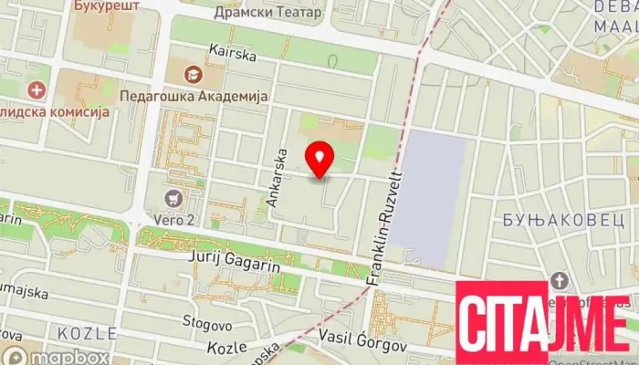 мапа на Stomadent Vital Стоматолог во Скопје