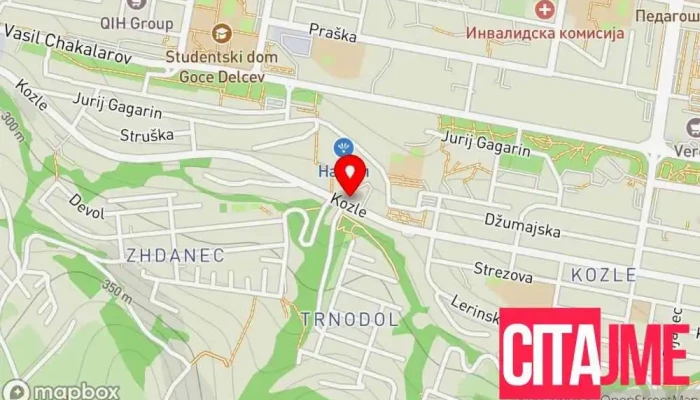 мапа на Стоматологија „Козле“ Стоматолог во Скопје
