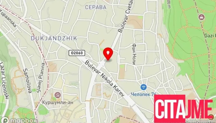 мапа на Стоматолошка клиника дентин Стоматолошка клиника, Ендодонт, Орален хирург во Скопје