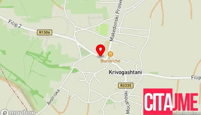 мапа на Стоматолошка ординација „Д-р Бранкица“ Стоматолог во Кривогаштани