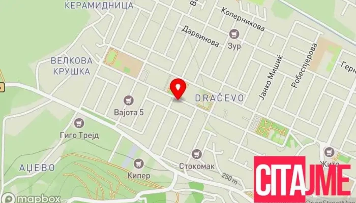 мапа на Стоматолошка ординација „Дентисимо“ Стоматолог во Skopje