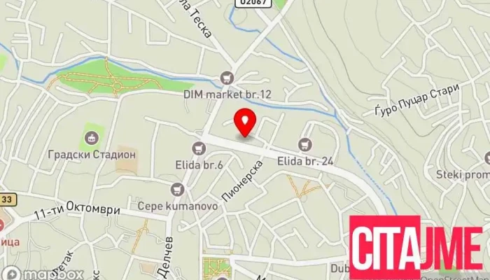 мапа на Стоматолошка ординација „Денто-М” Стоматолог во Куманово
