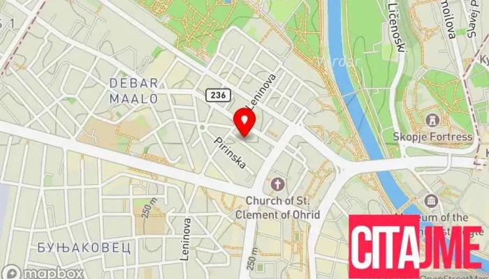 мапа на Stomatoloska Ordinacija OMNIDENT Стоматолошка клиника, Козметички стоматолог, Периодонтист за стоматолошки импланти, Стоматолог во Скопје