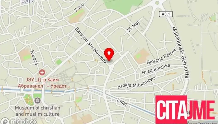 мапа на Танатарец Ортодонт во Битола