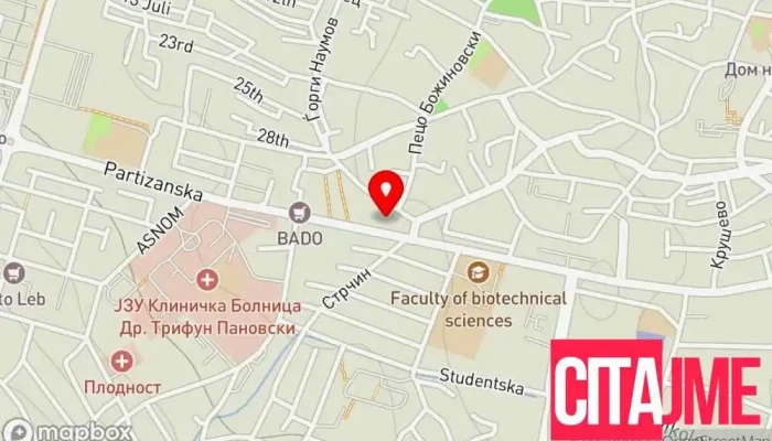 мапа на Танчевски Стоматолошка Ординација Стоматолог во Битола