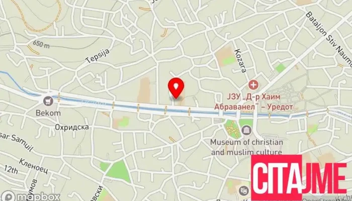 мапа на Територијална противпожарна единица Битола Противпожарна станица во Битола