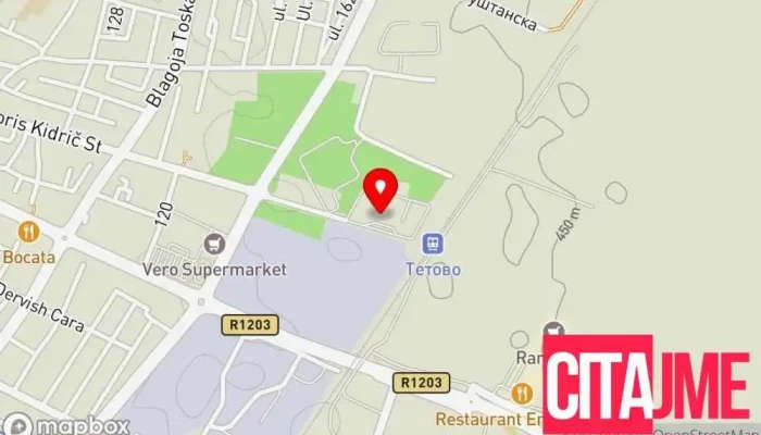 Tetovo Boris Kidrich Street -  мапа - North Macedonia