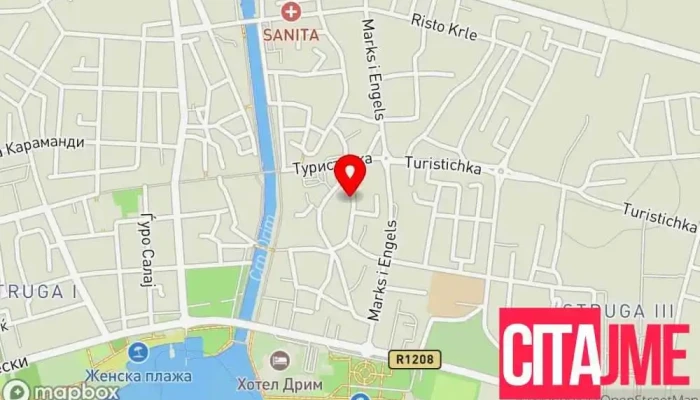 мапа на TOP Dent Стоматолог во Струга