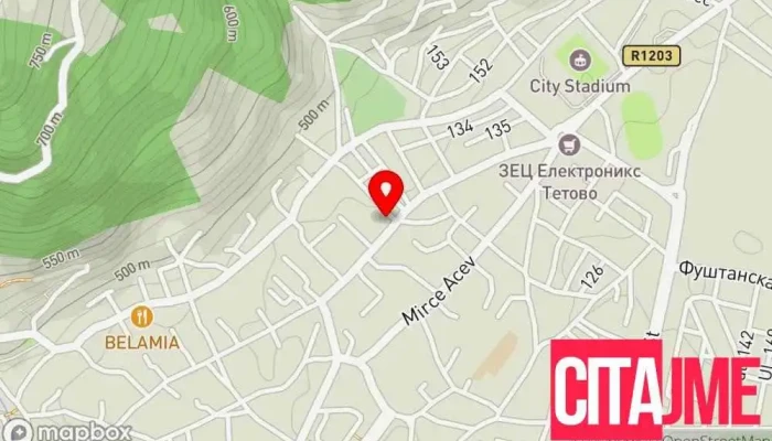 мапа на Total Post Logistik Пошта во Тетово
