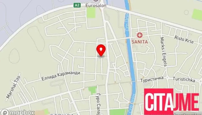 мапа на Total post Struga Пошта во Струга
