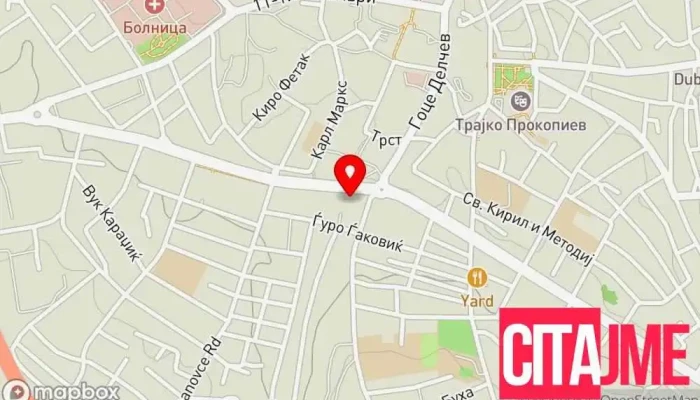 мапа на Трговски центар „Серава” Трговски центар во Куманово