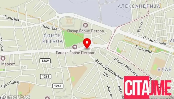мапа на Трговски центар СП Планет Трговски центар во Скопје