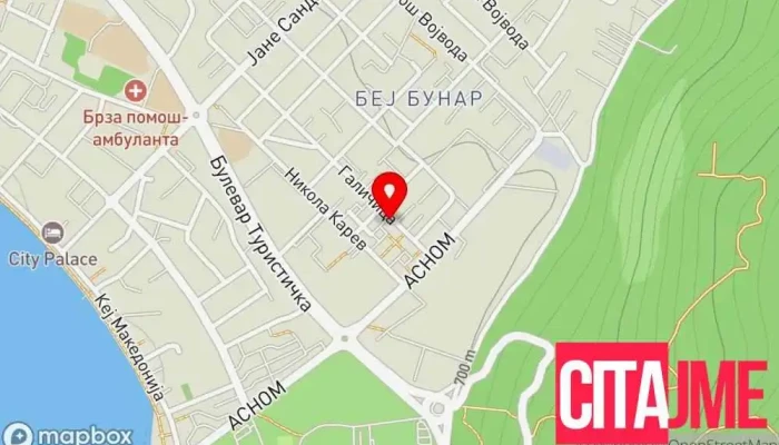 мапа на Целакоски Импланто - Протетика Стоматолог во Охрид