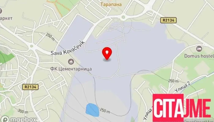 мапа на Цементарница „ТИТАН УСЈЕ“  во Скопје