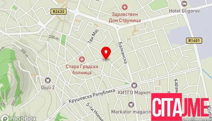Tsentar мапа - Струмица