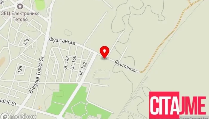 мапа на Црвен Крст на Република Северна Македонија ОО Тетово Волонтерска организација, Корпоративна канцеларија, Невладина организација во Тетово