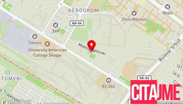 Tv Servis Elektro Vizija мапа - Скопје