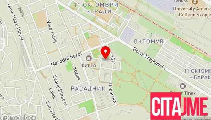 Unitim Inzenering -  мапа - Скопје