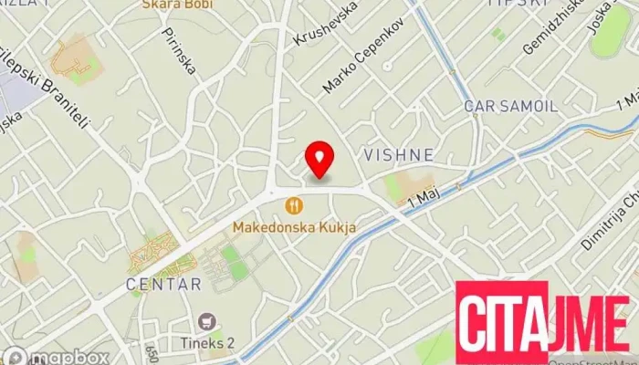 мапа на Управа за имотно-правни работи - Подрачно одделение Прилеп Владина канцеларија во Прилеп