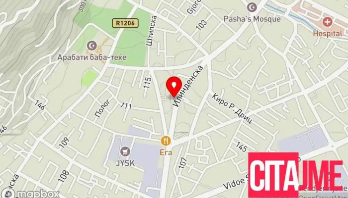 мапа на В и Б Клучара (Kluchar V i B) Служба за умножување клучеви во Тетово