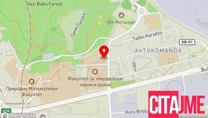 мапа на Ветеринарна болница и аптека Ветеринарна аптека во Скопје