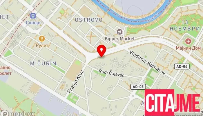 мапа на Виола - Тобако Аптека во Скопје