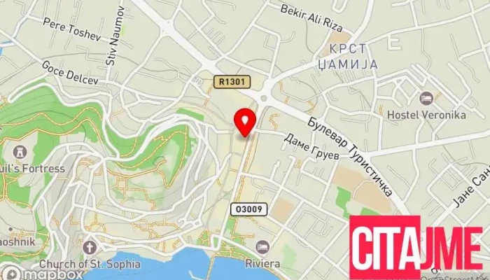 мапа на Виола Бутик во Охрид