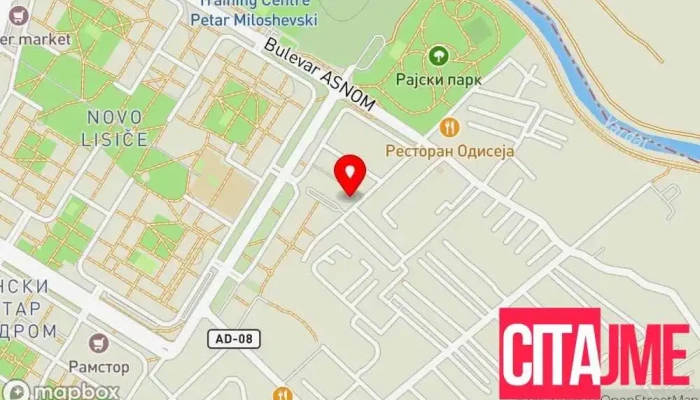 мапа на Вип Пошта Пошта во Скопје