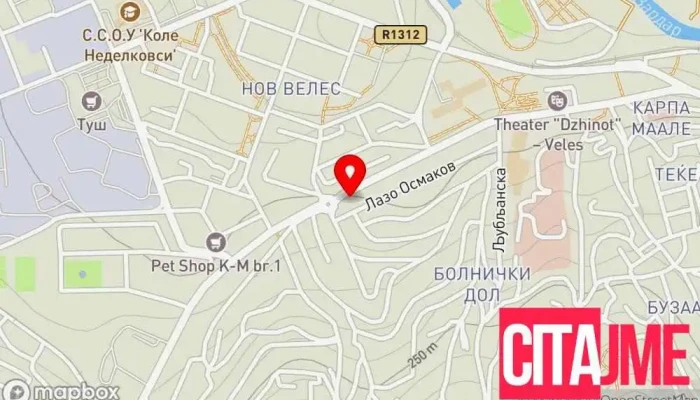 мапа на Вита фарм аптека Фармацевтска компанија во Велес
