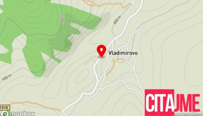мапа на Владимирово  во Владимирово