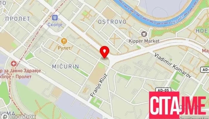 Vodena Oaza -  мапа - Скопје