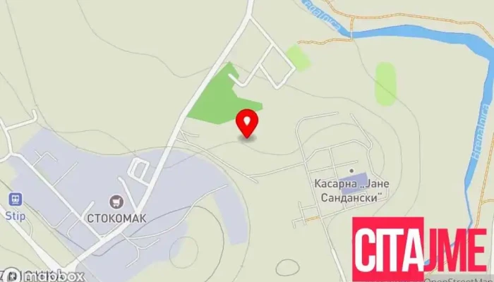 мапа на VP 7036 Воена база во Штип