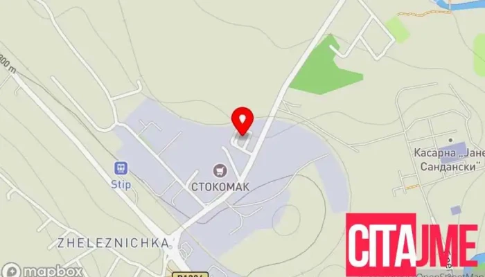 Zdruzhenie Na Vozachi Shtip мапа - Ул. Железничка Бр. 12а