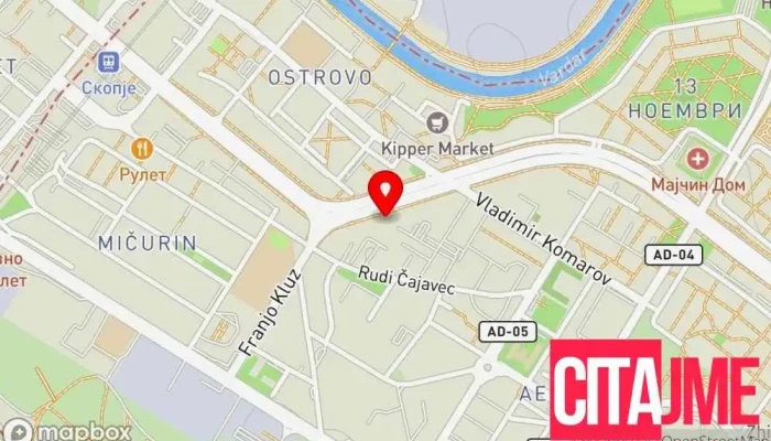 мапа на Зегин - Тобако Аптека во Скопје