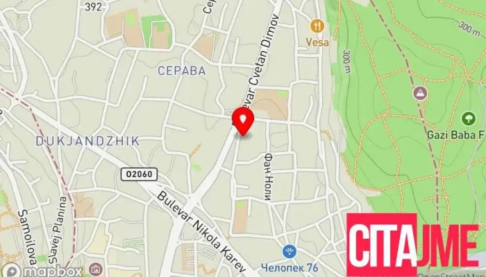 мапа на Зегин - Цветан Димов Аптека во Скопје