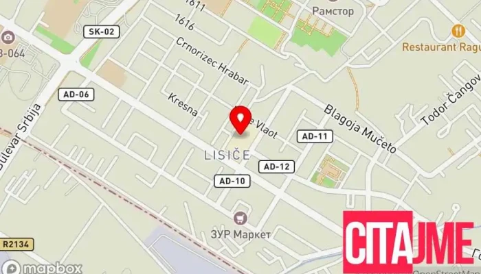 мапа на Зегин Аптека Лисиче 5 Аптека, Фармацевтска компанија во Скопје