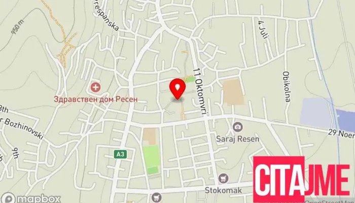 мапа на Зегин Аптека Ресен Аптека во Ресен