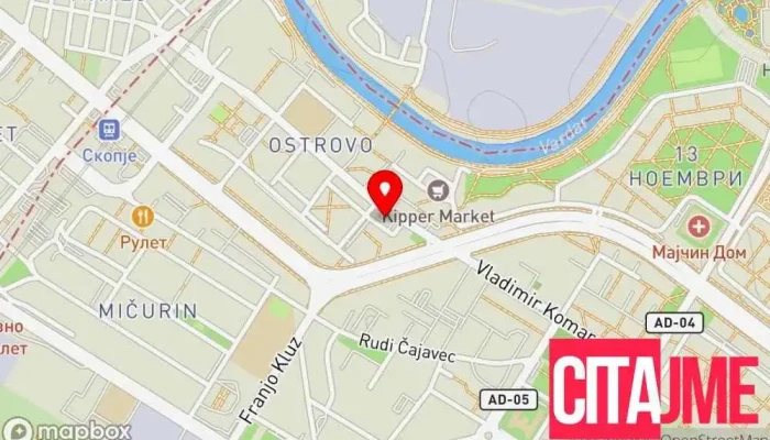 мапа на Зегин Аптека Аптека во Скопје