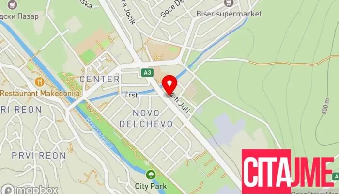 мапа на Зегин Делчево Аптека во Делчево