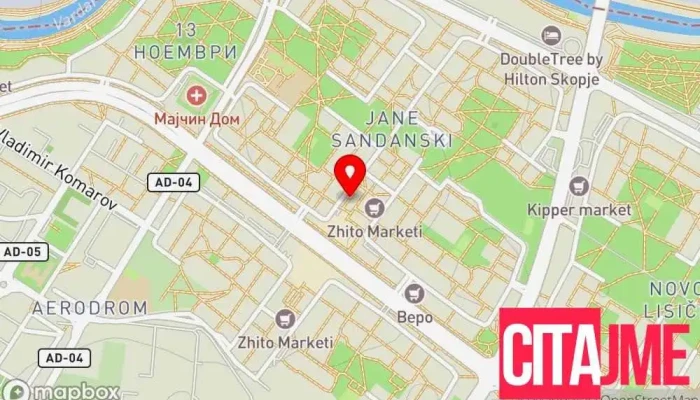 мапа на Зегин Капитол Аптека во Скопје