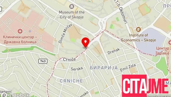 мапа на Зегин МВР Аптека во Скопје