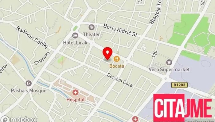 мапа на Zegin Ortopedik Tetovo Аптека во Тетово