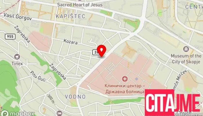 мапа на Зегин Водно Аптека во Скопје