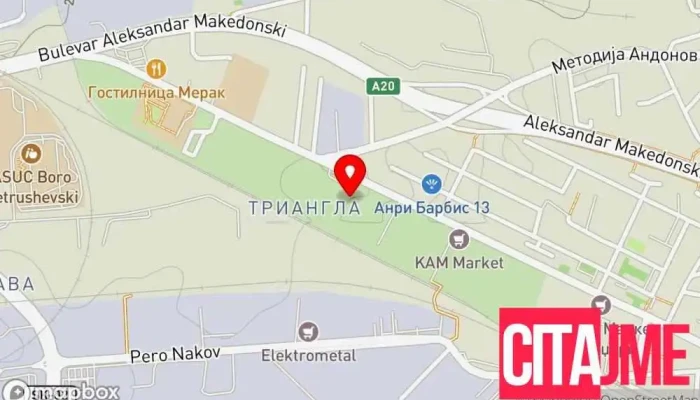 мапа на Зегин Аптека во Скопје