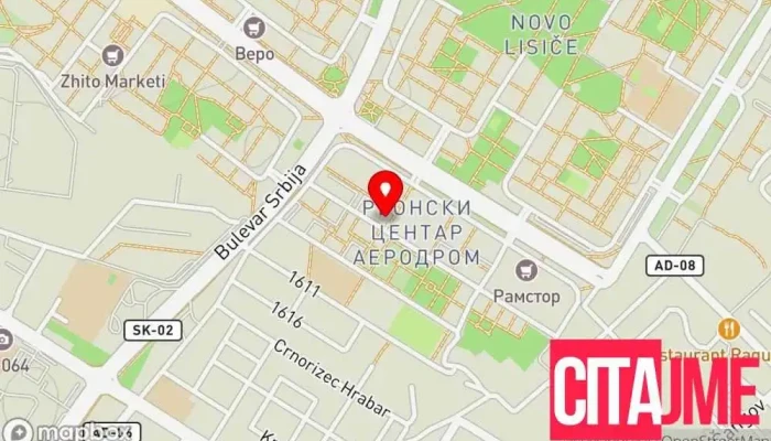мапа на Зегин Аптека во Скопје